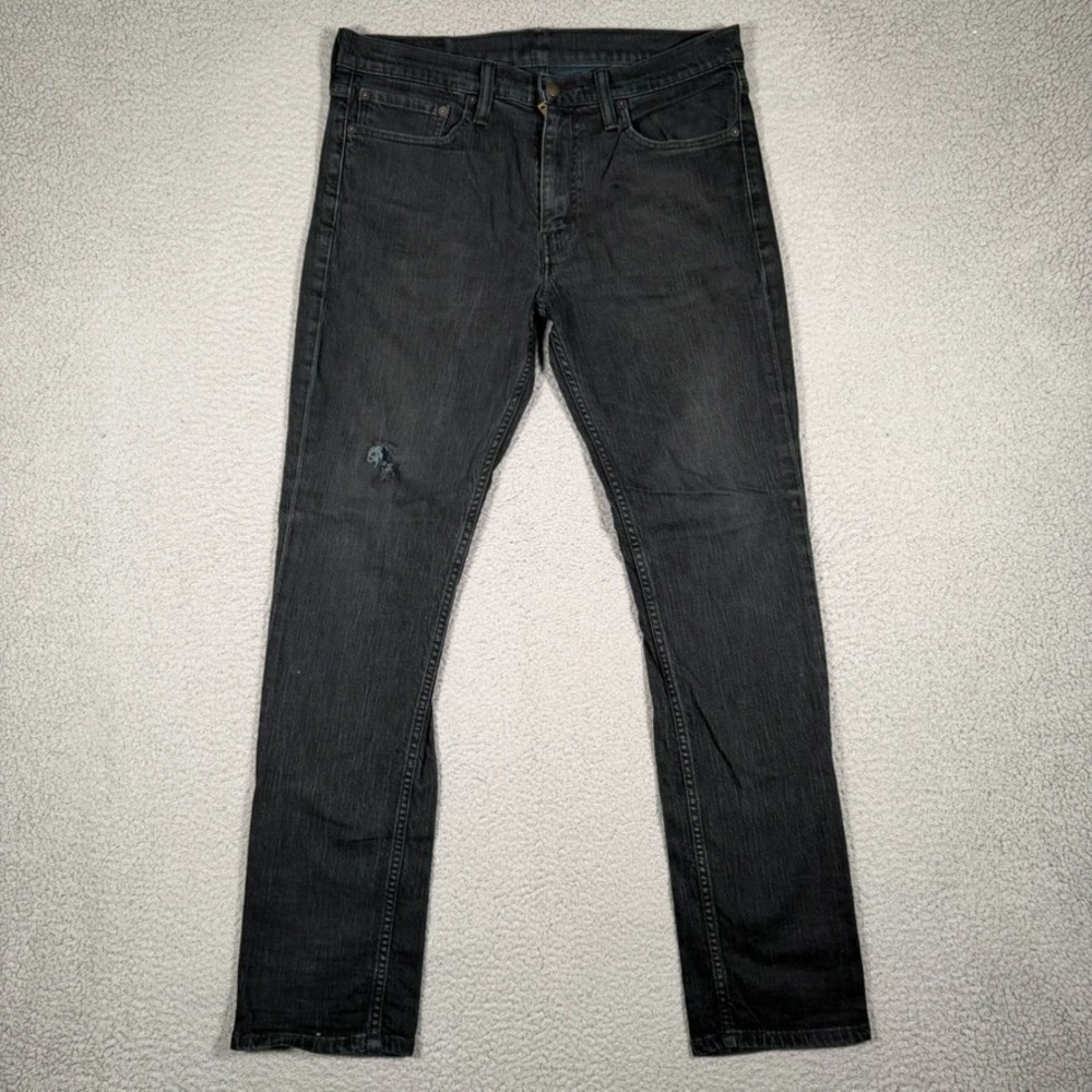 Levis Jeans Mens 33x31 Black 511 Slim Fit Denim Logo Casual Preppy Pockets Adult